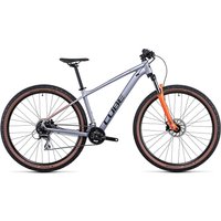 Cube Aim Race Hardtail Bike 2022 - Silver - Orange